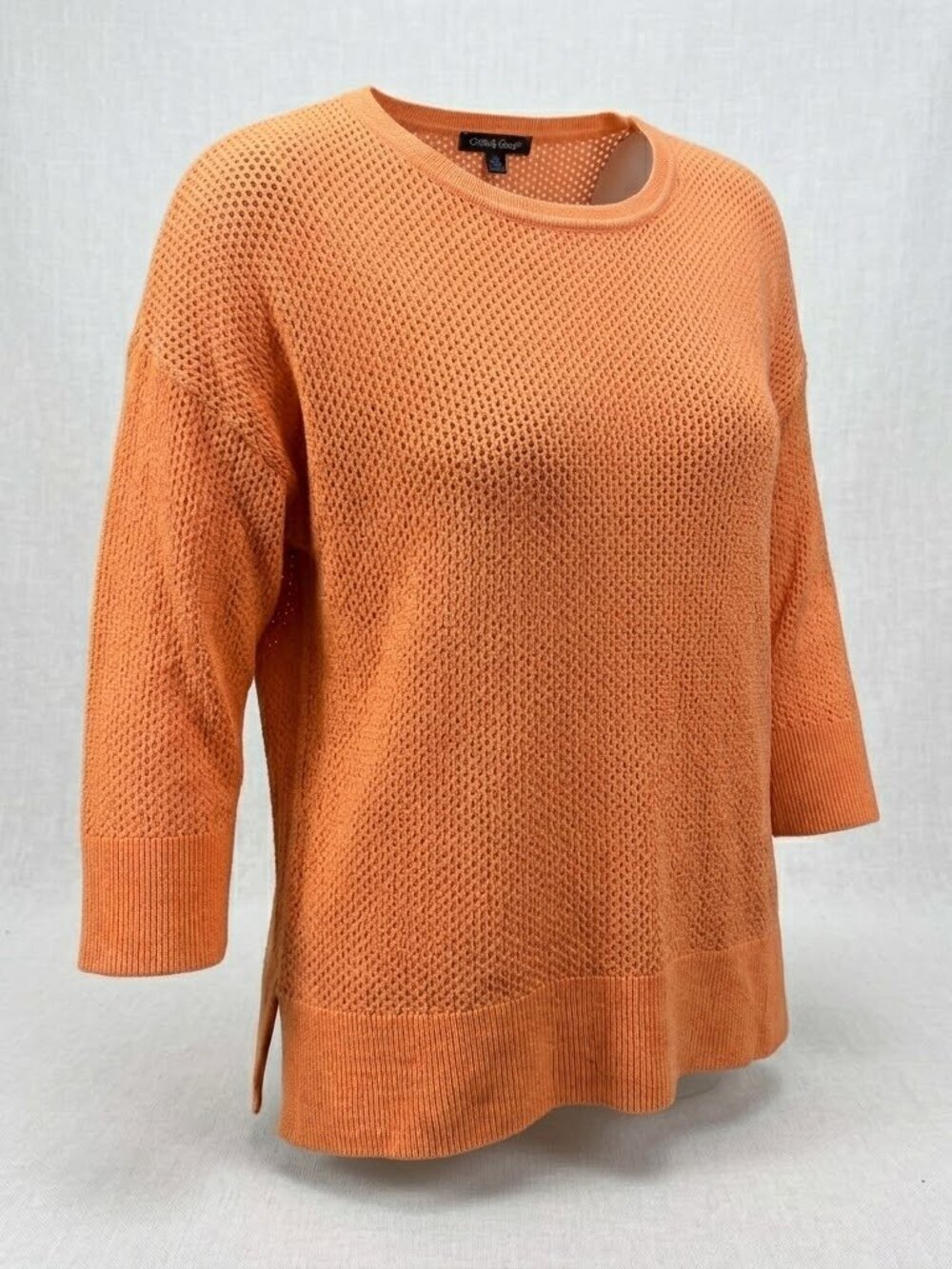 Cable & Gauge Open Knit Mesh Sweater- Size L - EUC
